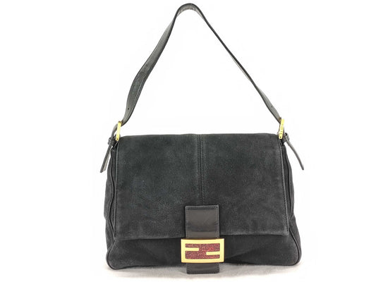 FENDI Mamma Bucket Suede Black One-Shoulder Bag Shoulder Bag