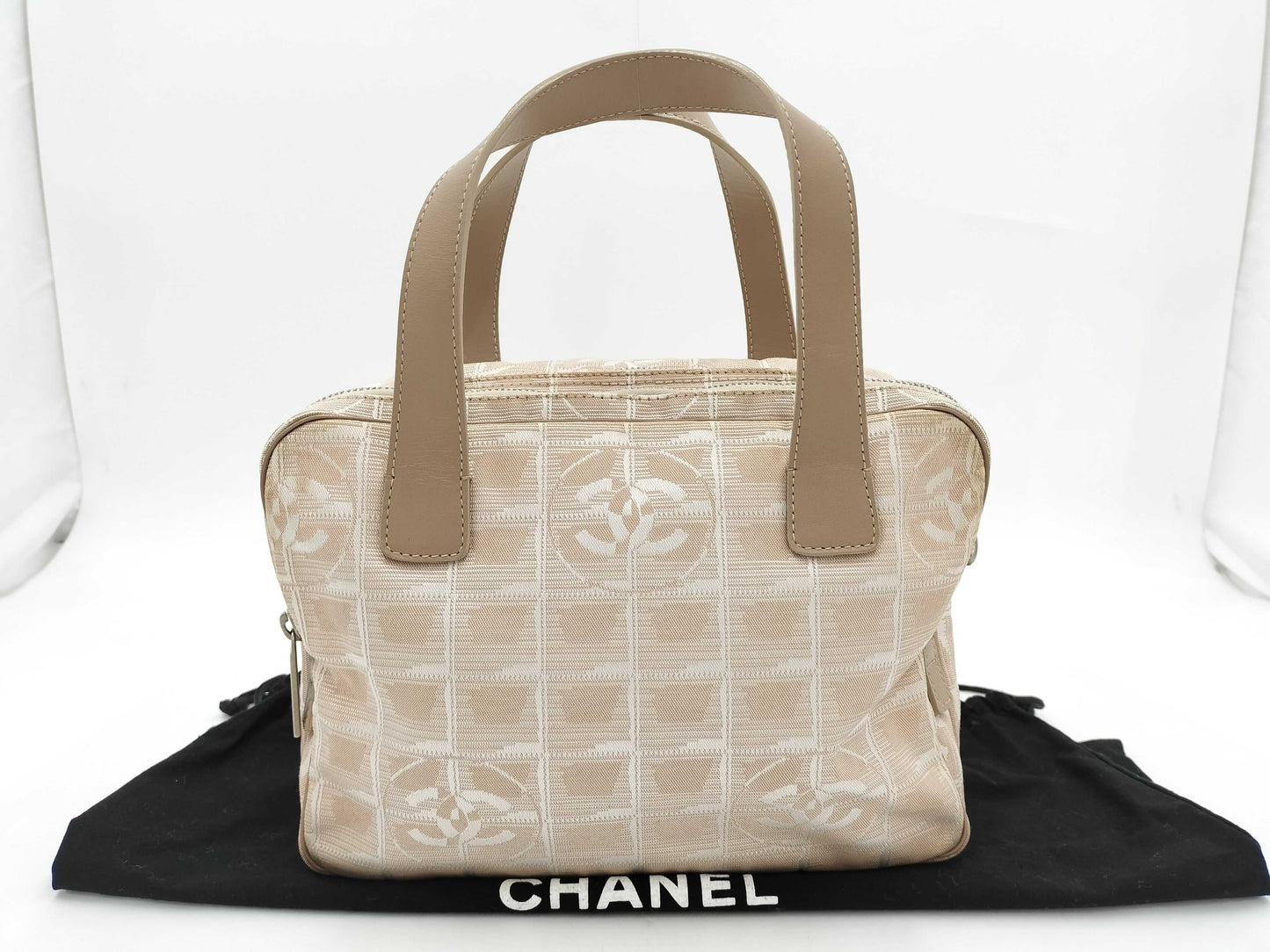 CHANEL New Travel Line Handbag White with Seal