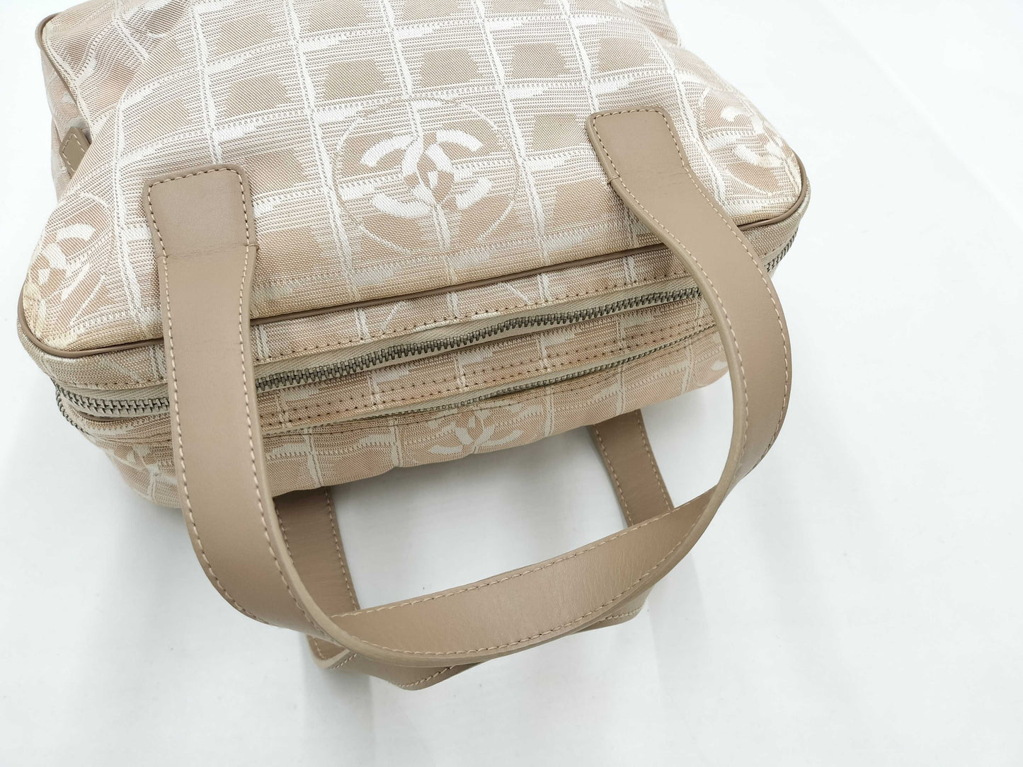 CHANEL New Travel Line Handbag White with Seal