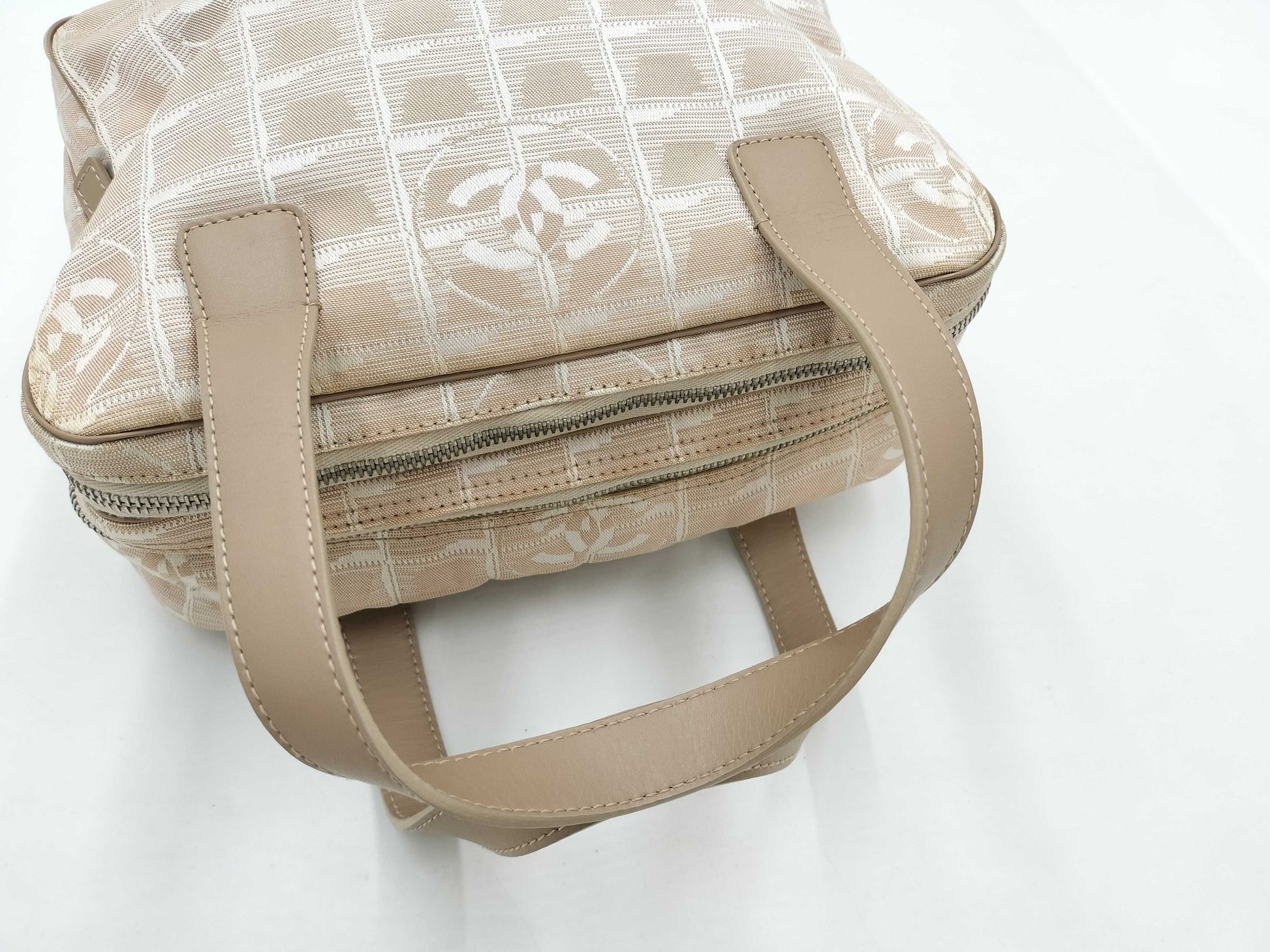 CHANEL New Travel Line Handbag White with Seal