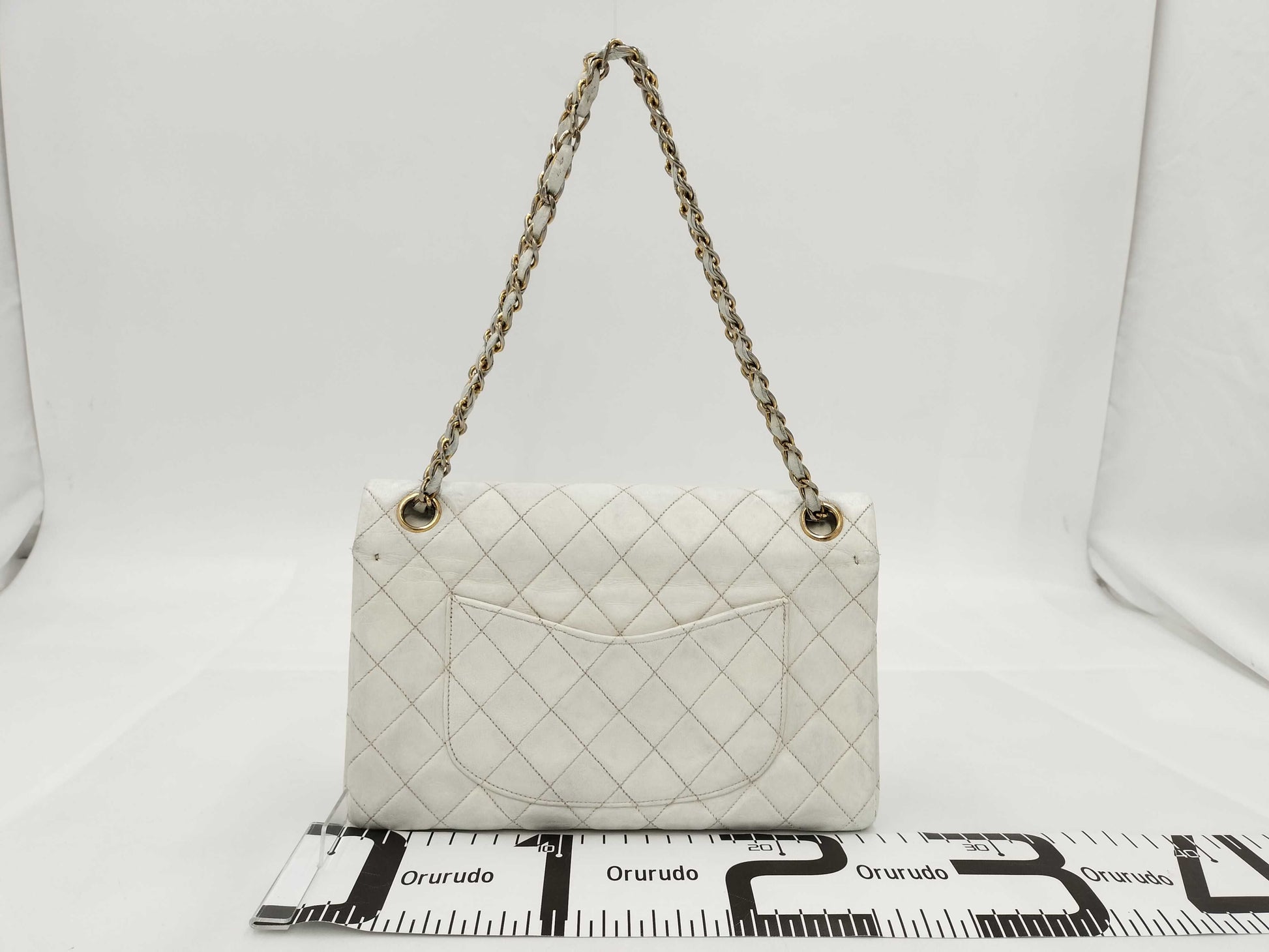 CHANEL CHANEL Matlasse Chain Handbag Lambskin White Shoulder Bag