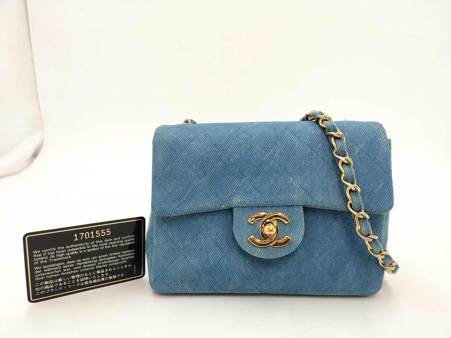 CHANEL CHANEL Matlasse Bag Minimat Denim Chain Shoulder Bag