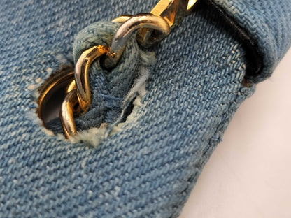 CHANEL CHANEL Matlasse Bag Minimat Denim Chain Shoulder Bag