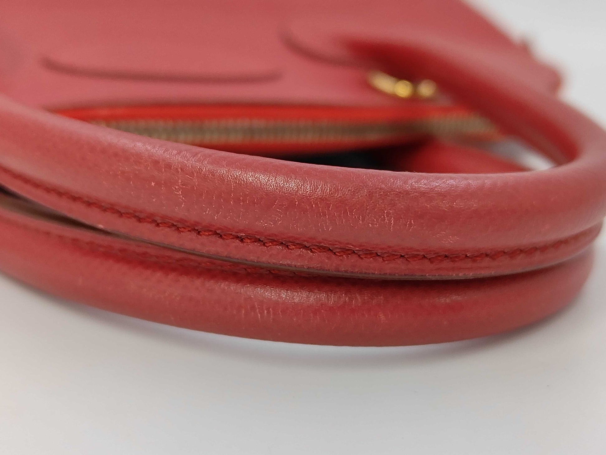 HERMES Bolid 35 Red □A Engraved Tote