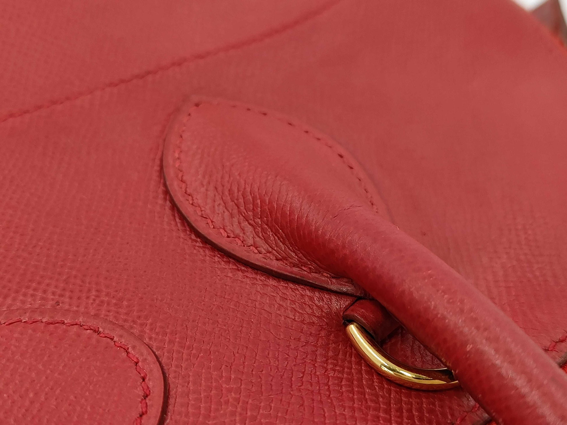 HERMES Bolid 35 Red □A Engraved Tote