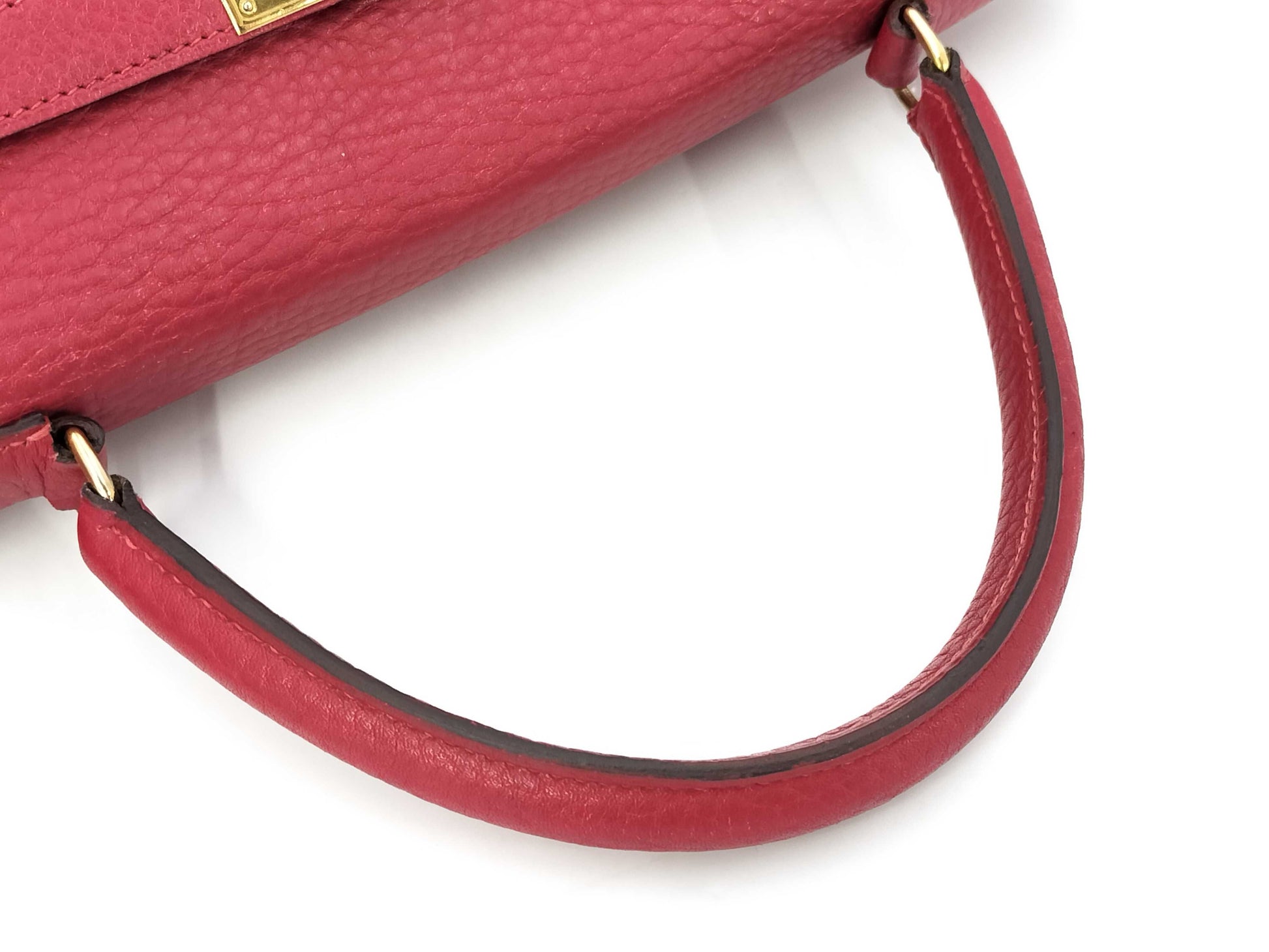 HERMES Kelly 35 Lutourne Fjord Rougeviv Gold Fittings ○T: 1990 Handbag