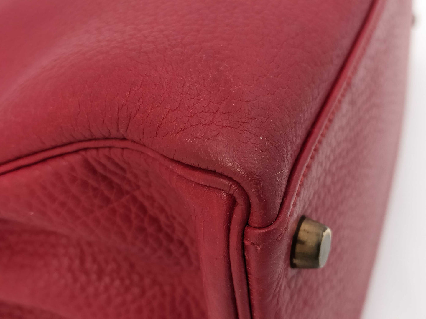 HERMES Kelly 35 Lutourne Fjord Rougeviv Gold Fittings ○T: 1990 Handbag