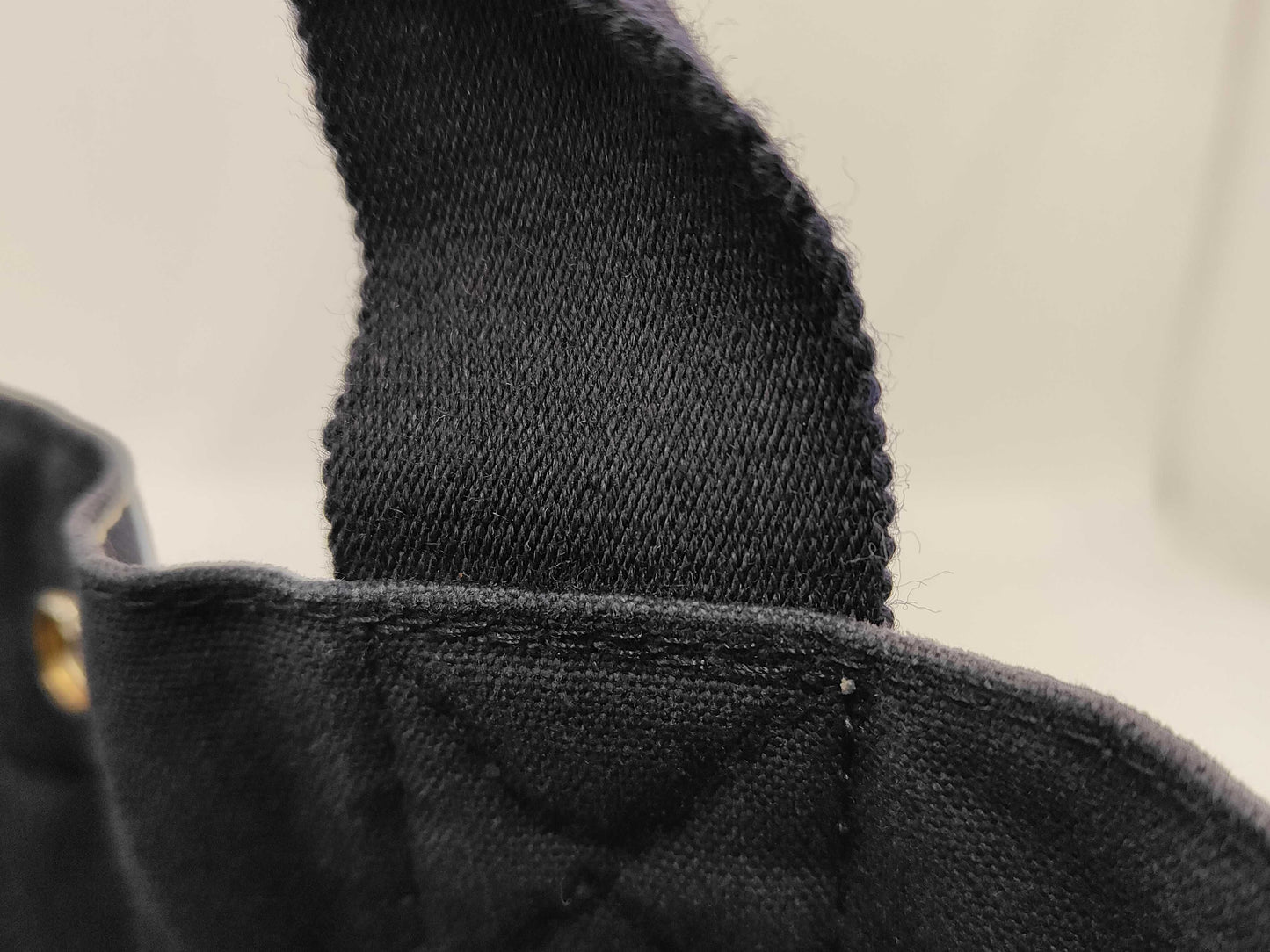 HERMES Deauville MM Canvas Handbag Silver Hardware Navy Tote Bag