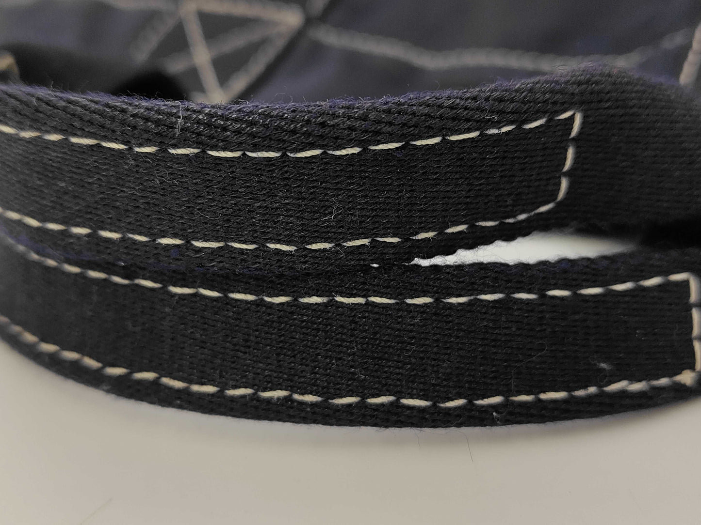 HERMES Deauville MM Canvas Handbag Silver Hardware Navy Tote Bag