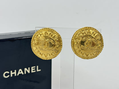 CHANEL Cocomark Gold Earrings with Rice Earrings