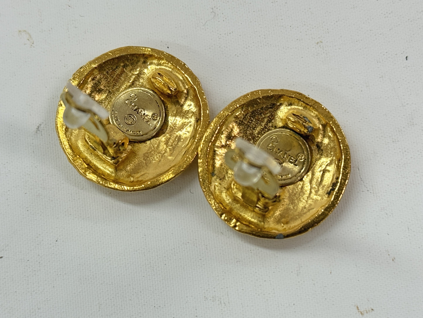 CHANEL Cocomark Gold Earrings with Rice Earrings