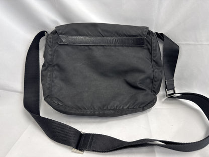 PRADA Nylon Triangle Plate Shoulder Bag Black Shoulder Bag
