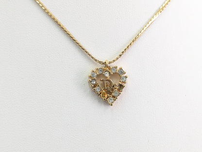 Dior Rhinestone Heart Necklace