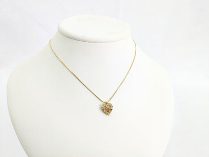 Dior Rhinestone Heart Necklace