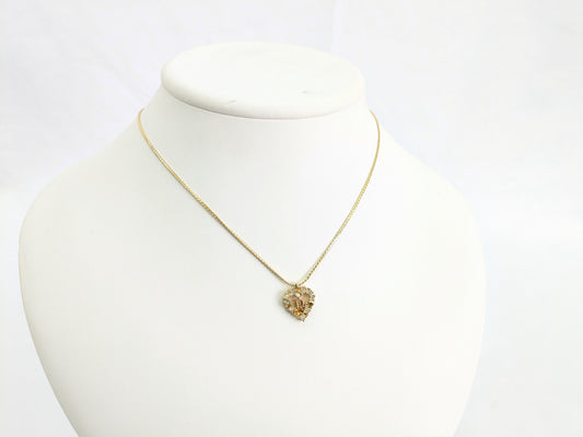 Dior Rhinestone Heart Necklace