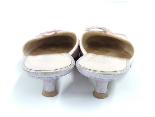 CHANEL Coco Mark Ribbon Ballerina Pastel Color 37C Mules