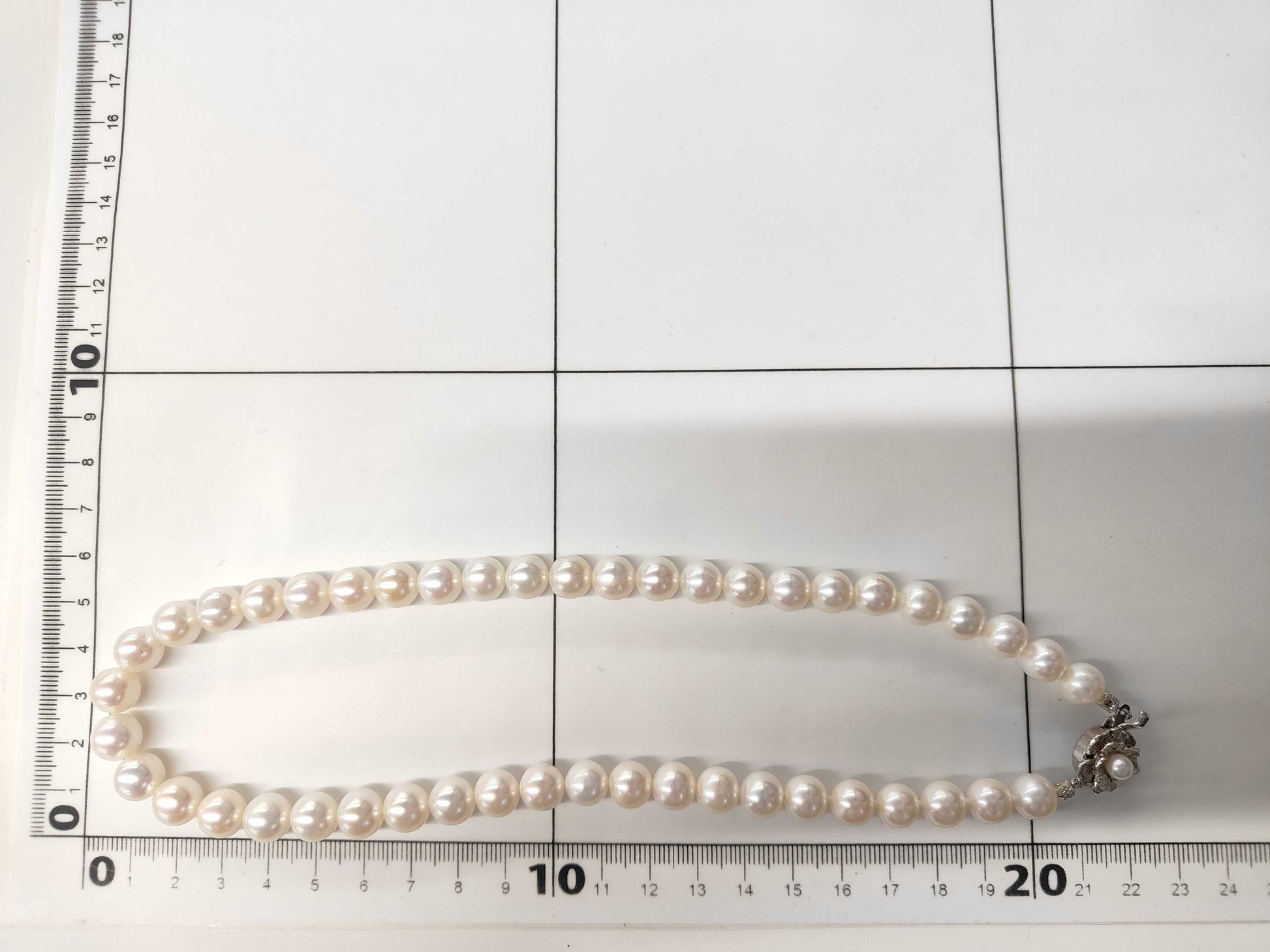 Pearl Diameter Approx. 8.0-9.4mm SV 51.3g Necklace 