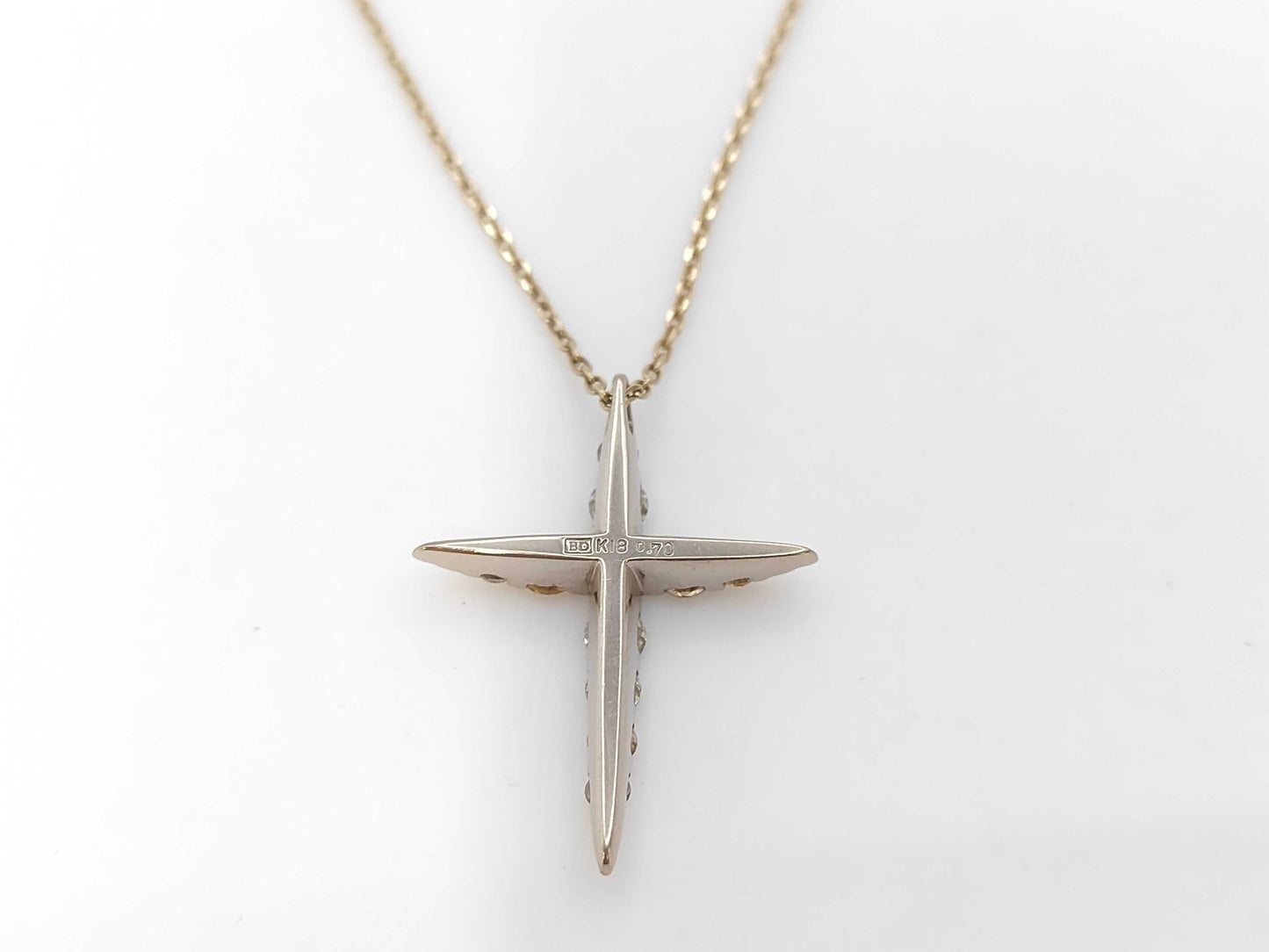 Kashikey Naked Cross BD0.70ct K18 4.5g Necklace 