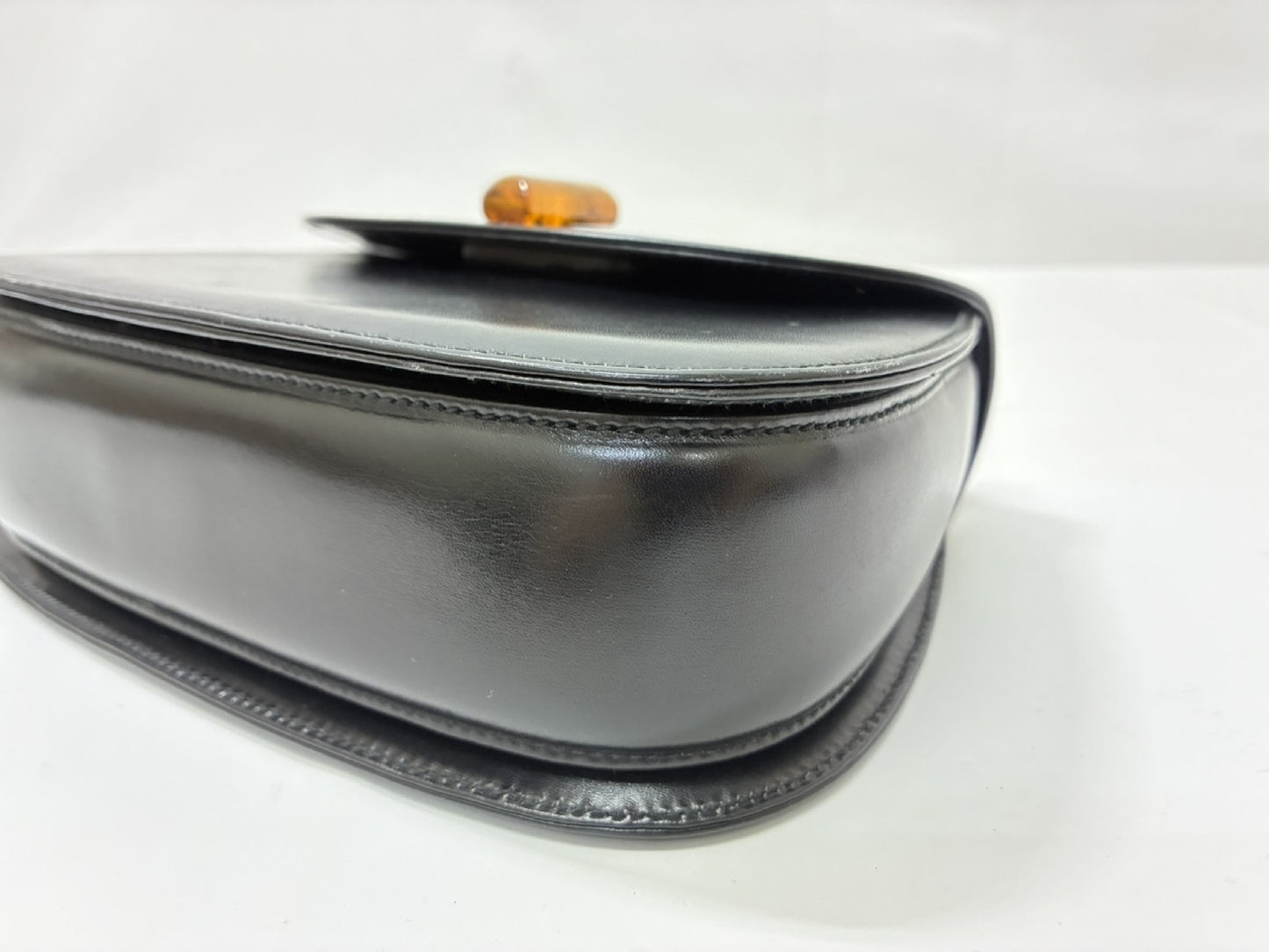 GUCCI Handbag Tortoiseshell Handle Black Handbag