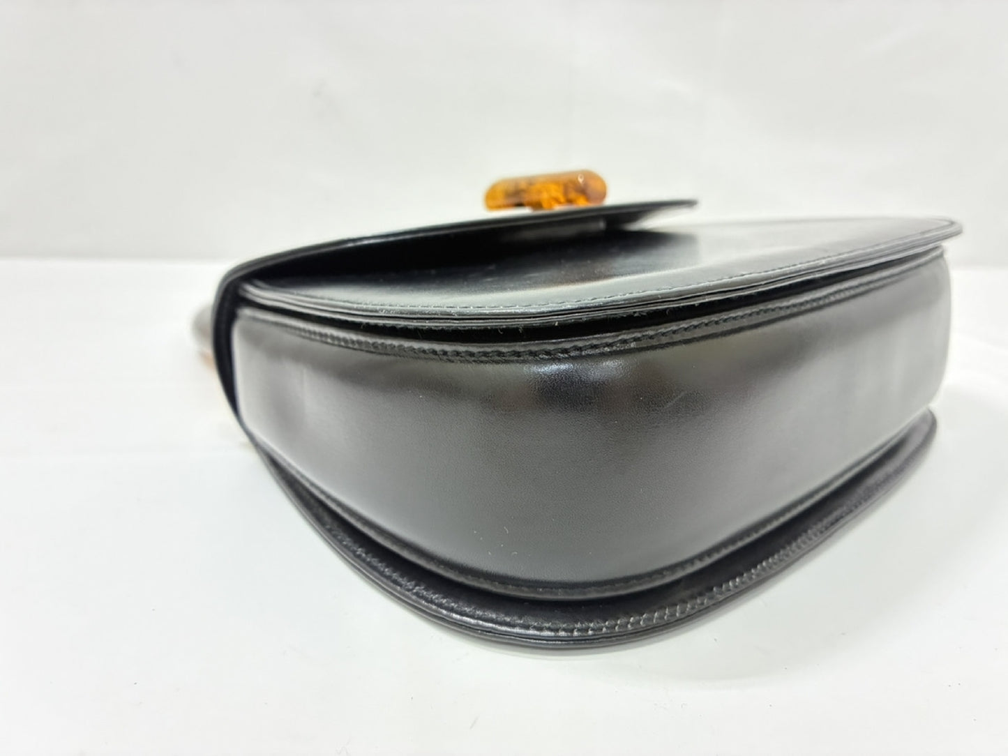 GUCCI Handbag Tortoiseshell Handle Black Handbag