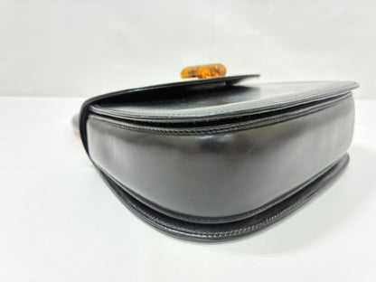 GUCCI Handbag Tortoiseshell Handle Black Handbag