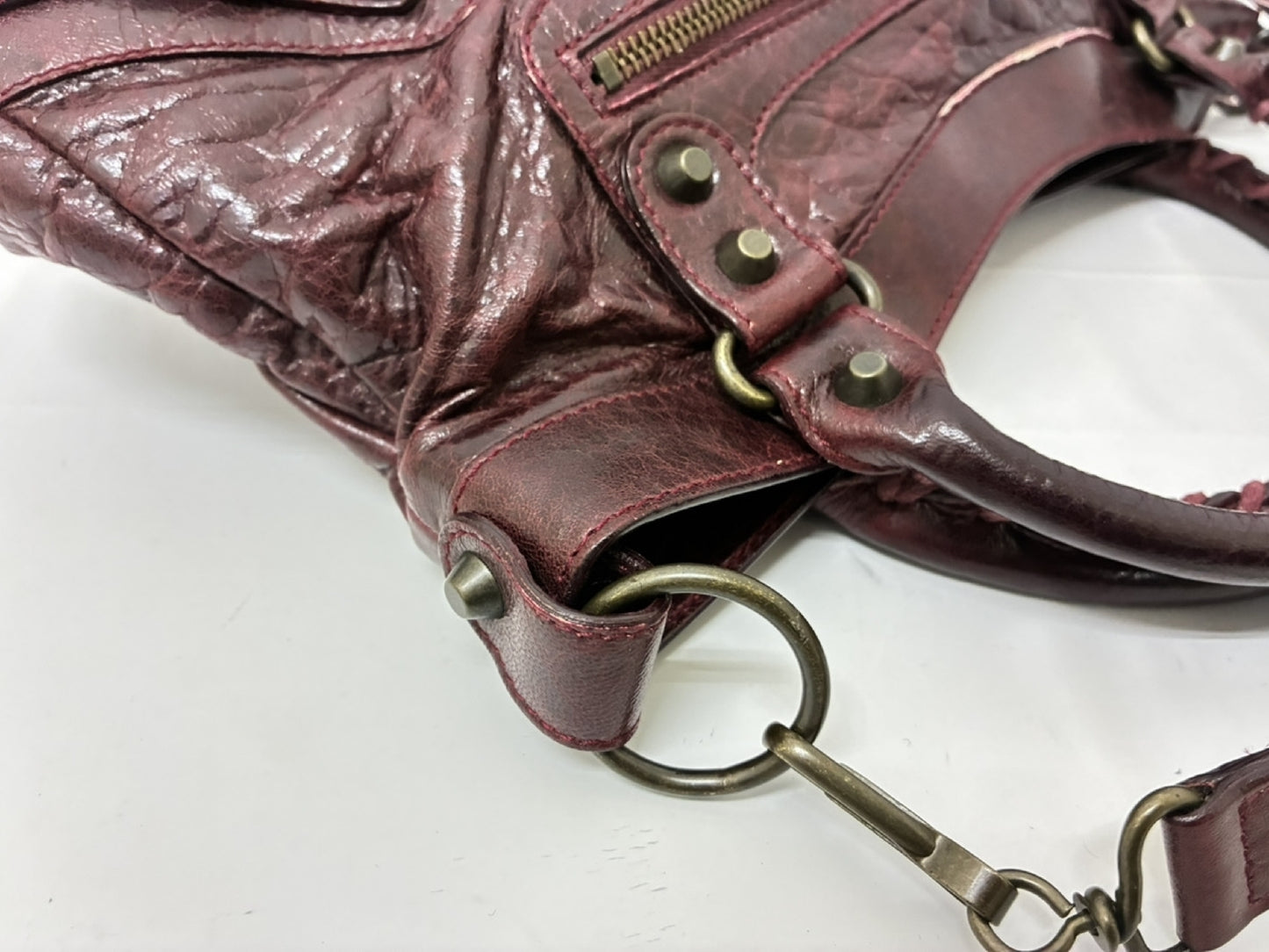 BALENCIAGA The First Leather/Purple Tobag
