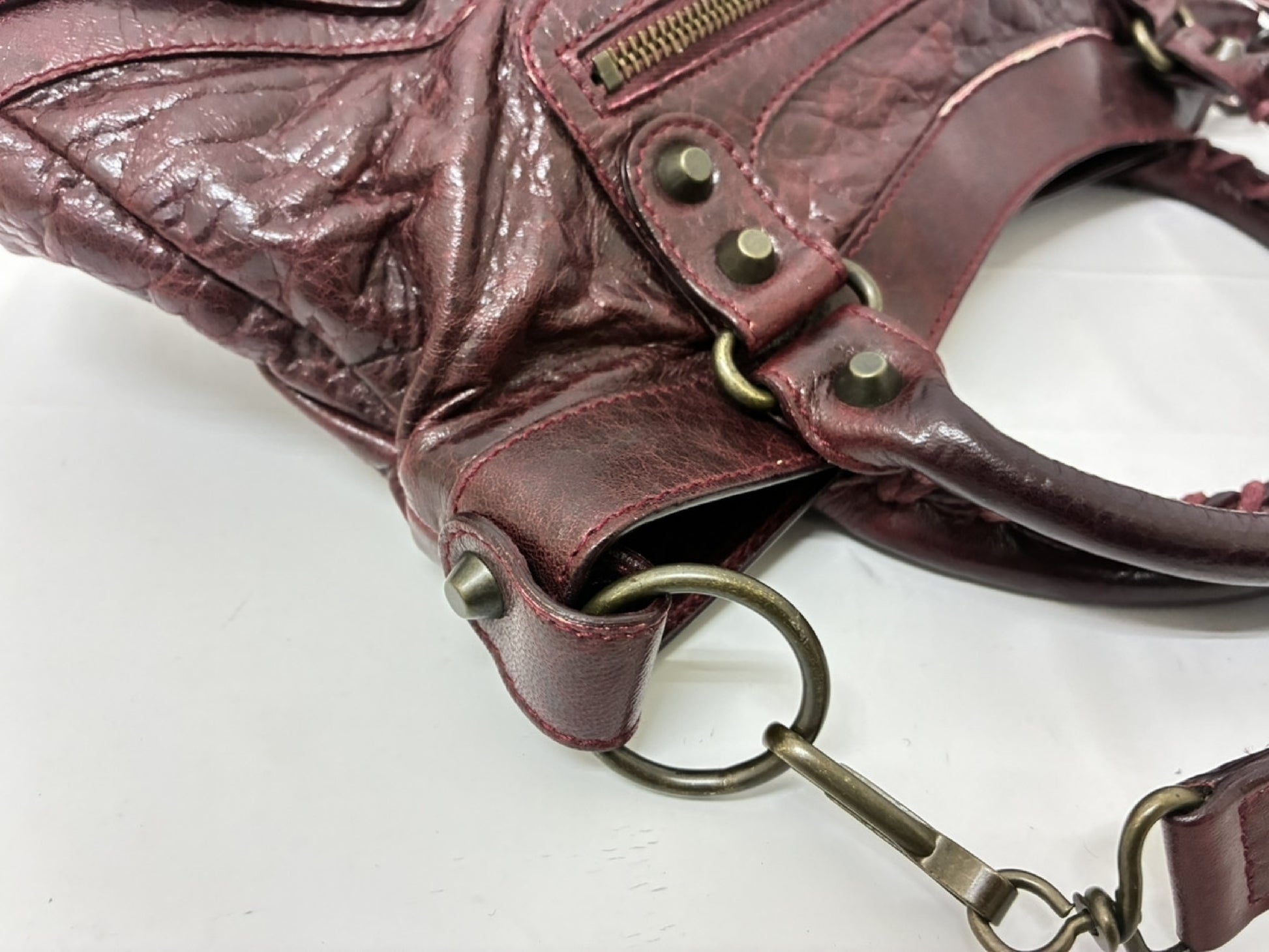 BALENCIAGA The First Leather/Purple Tobag