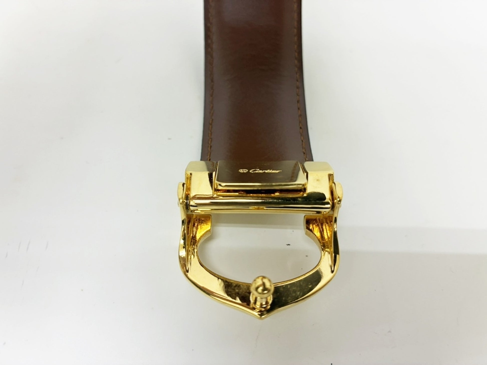 Cartier Belt Leather/Black GP Waist Approx. 78-88cm Belt