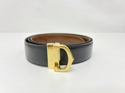Cartier Belt Leather/Black GP Waist Approx. 78-88cm Belt