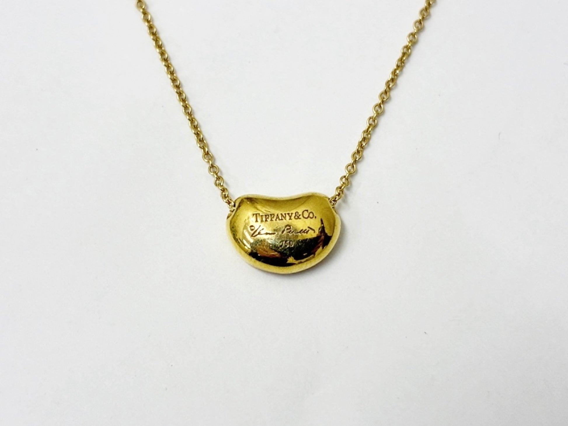 Tiffany&Co. Bean YG 750 4.6g Necklace 