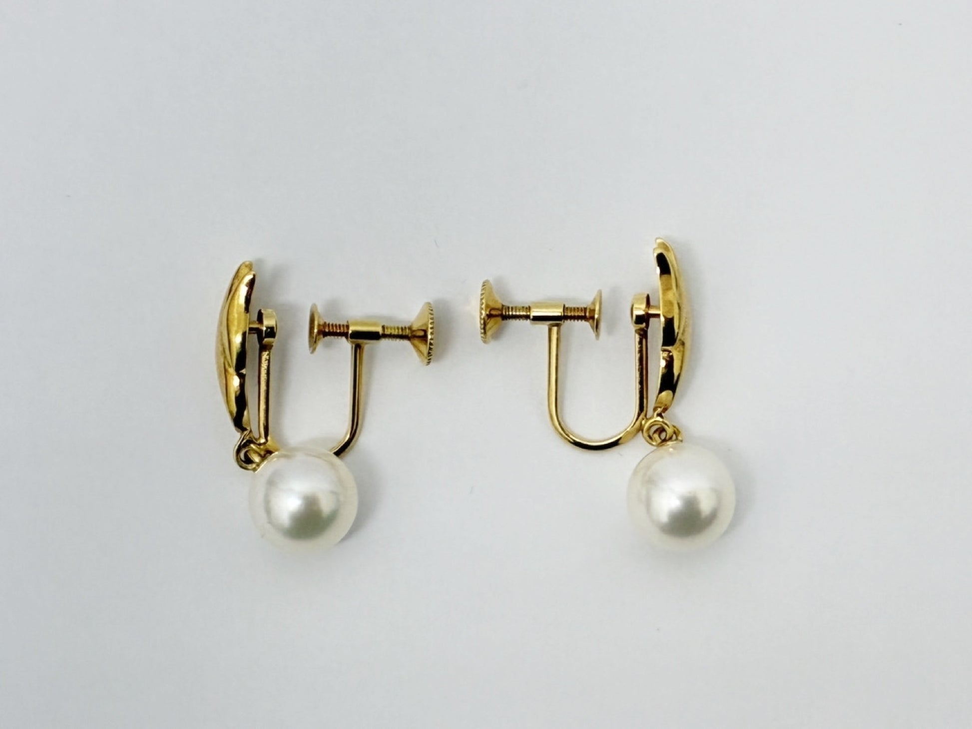 MIKIMOTO Pearl Diameter Approx. 7.3mm*2 K18 3.4g Earrings 