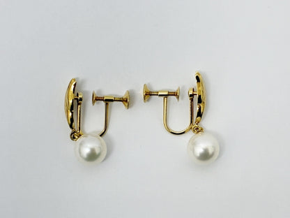 MIKIMOTO Pearl Diameter Approx. 7.3mm*2 K18 3.4g Earrings 