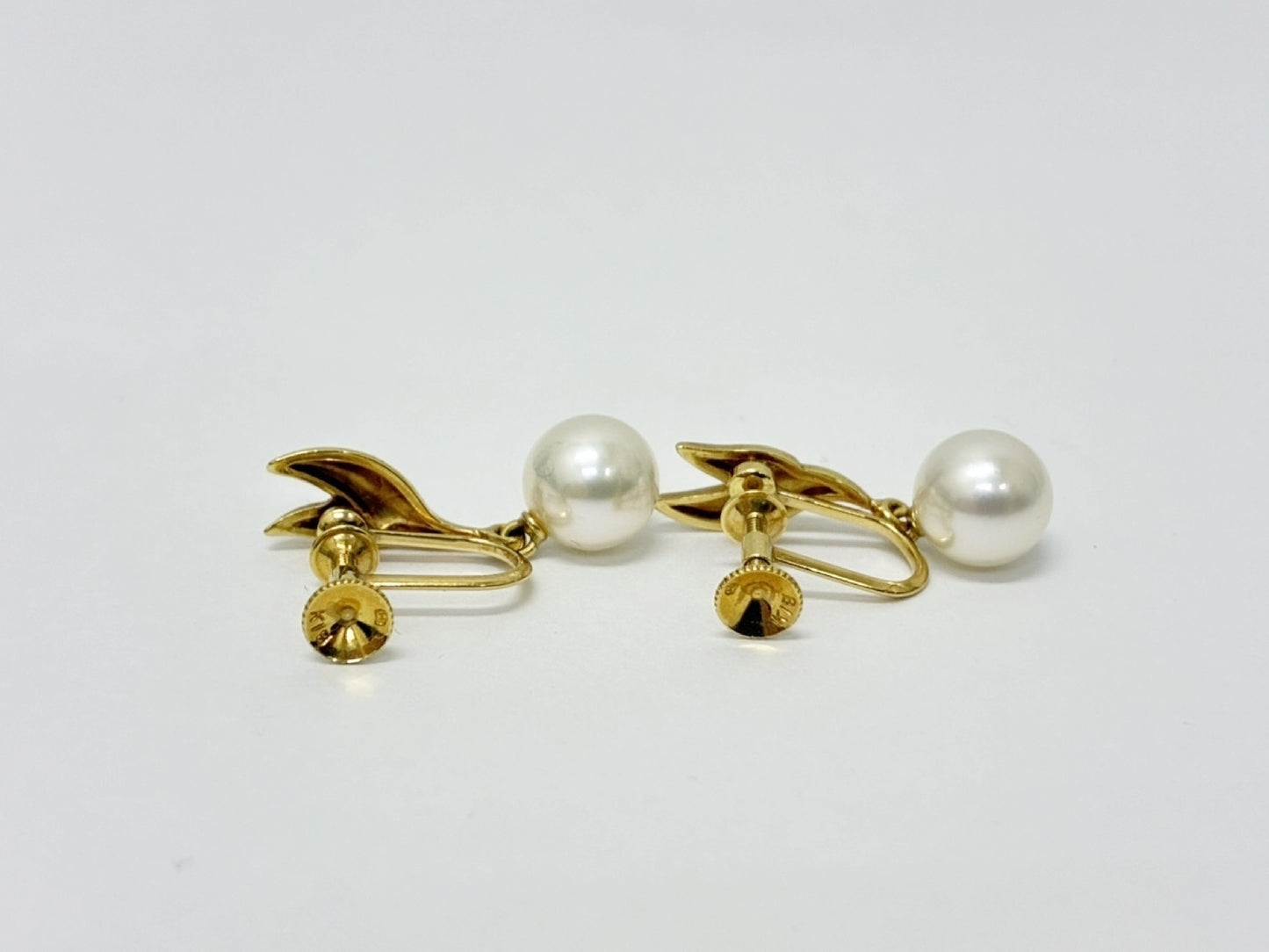 MIKIMOTO Pearl Diameter Approx. 7.3mm*2 K18 3.4g Earrings 