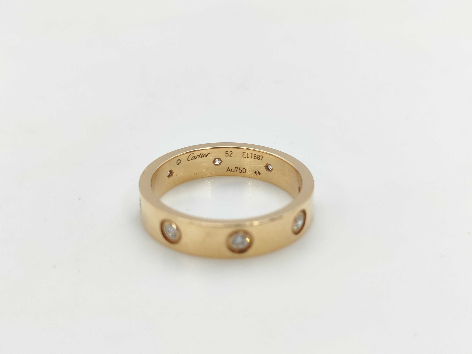 Cartier Mini Love #52 Full Diamond PG Au750 4.3g Ring 