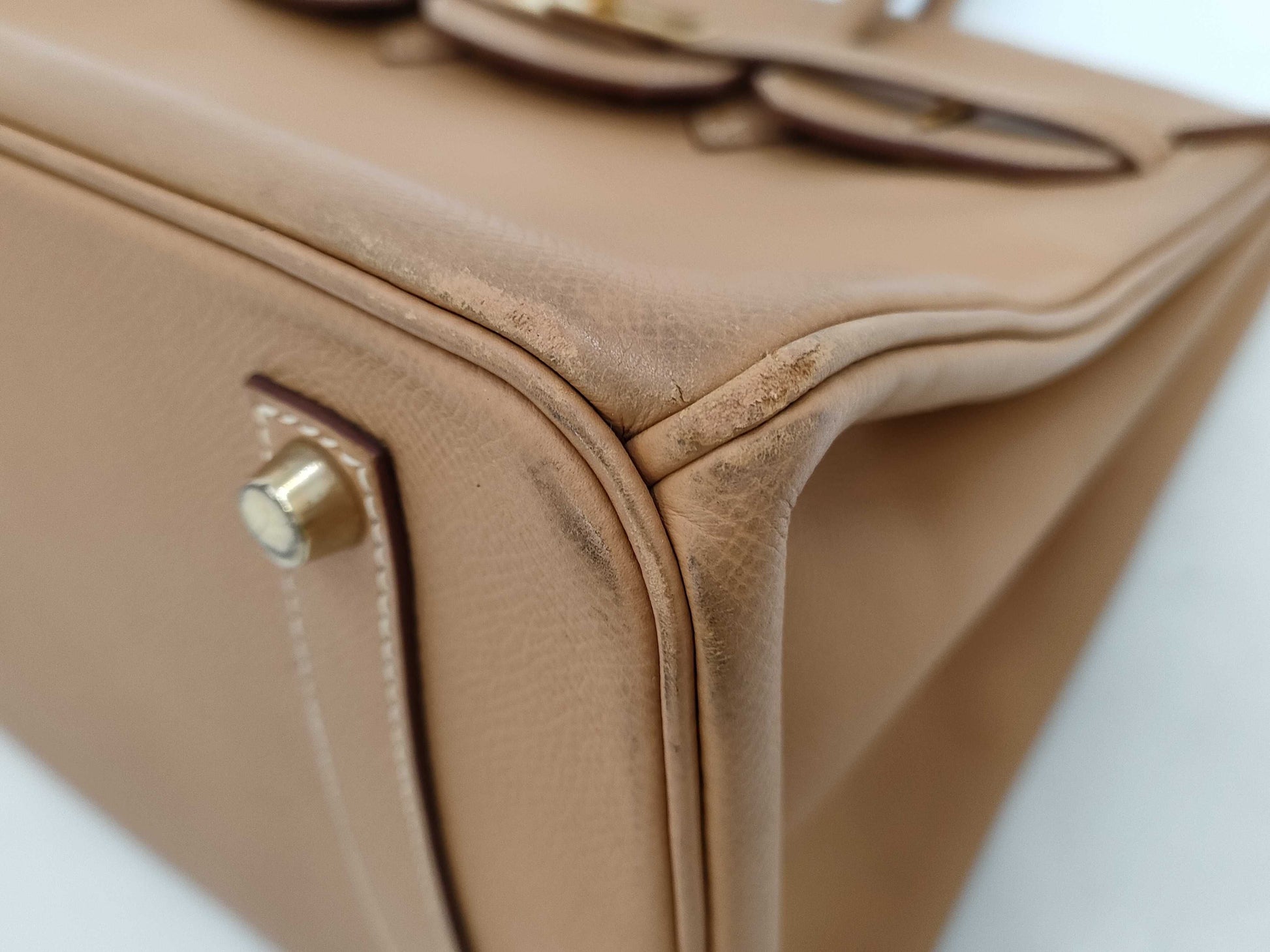 HERMES Birkin 35 Kushbel Natural GD Fittings □E Tote Bag