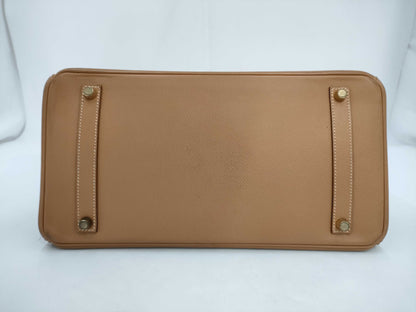 HERMES Birkin 35 Kushbel Natural GD Fittings □E Tote Bag