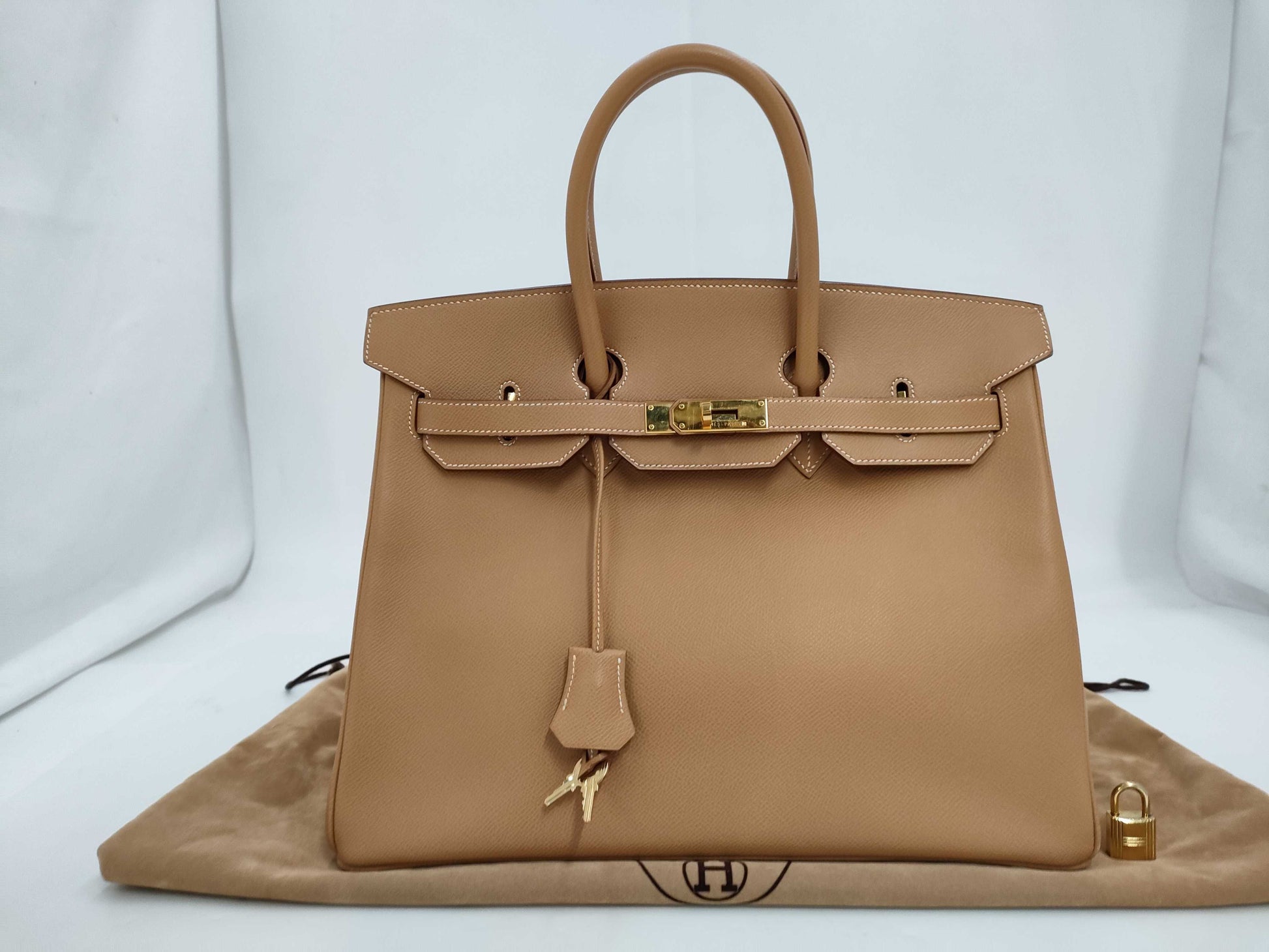 HERMES Birkin 35 Kushbel Gold Gold Hardware □C Tote Bag