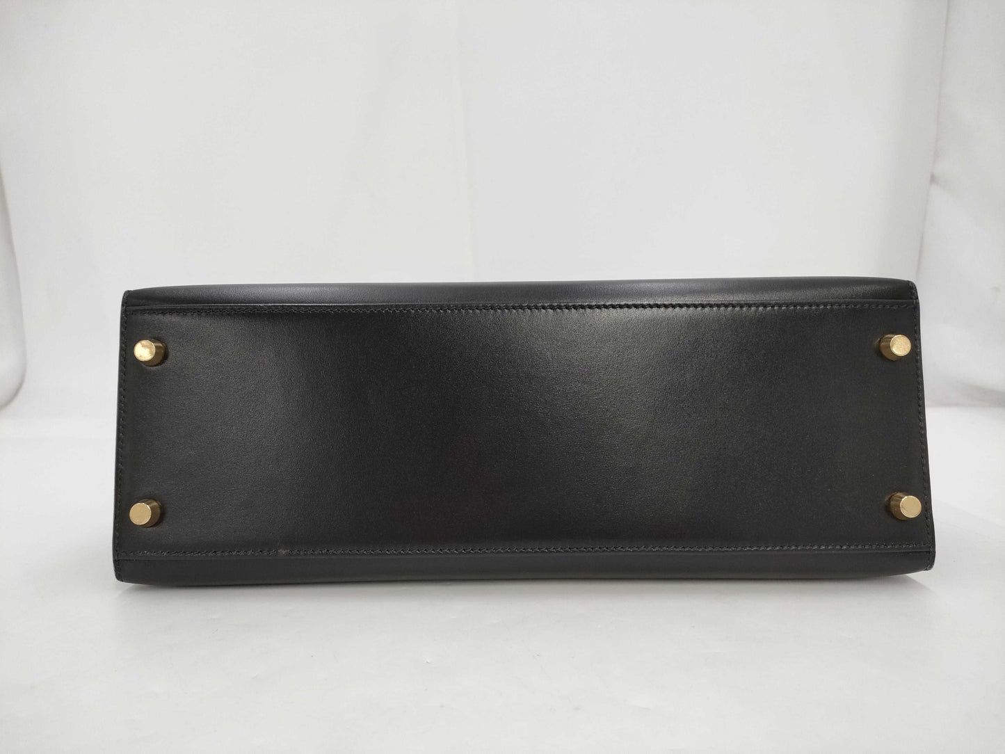 HERMES Kelly 32 Serie Box Calf Black Gold Hardware □E Handbag