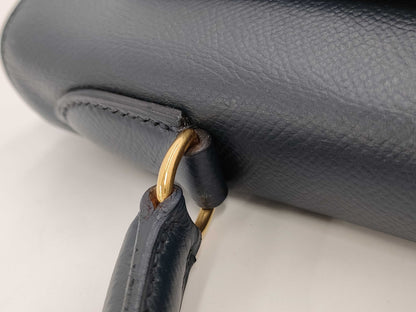 HERMES Kelly 32 Inseam Kushbel Blue Indigo Gold Hardware 〇Y Tote Bag