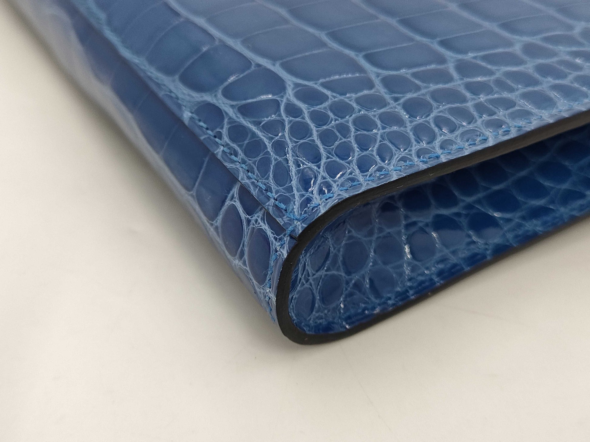 HERMES Click 16 Alligator Blue Jelly Silver Fittings D Engraved Shoulder Bag