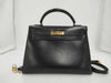 HERMES Hermes Kelly 32 Serie Black Gold Hardware 〇X Handbag