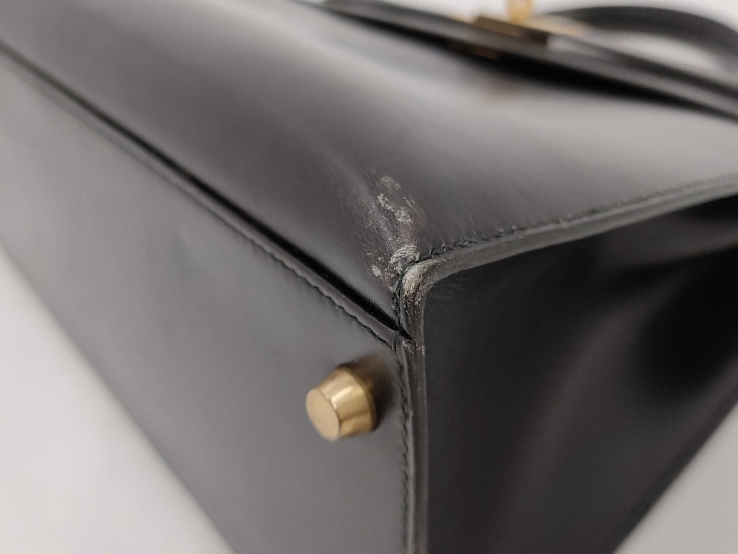 HERMES Hermes Kelly 32 Serie Black Gold Hardware 〇X Handbag