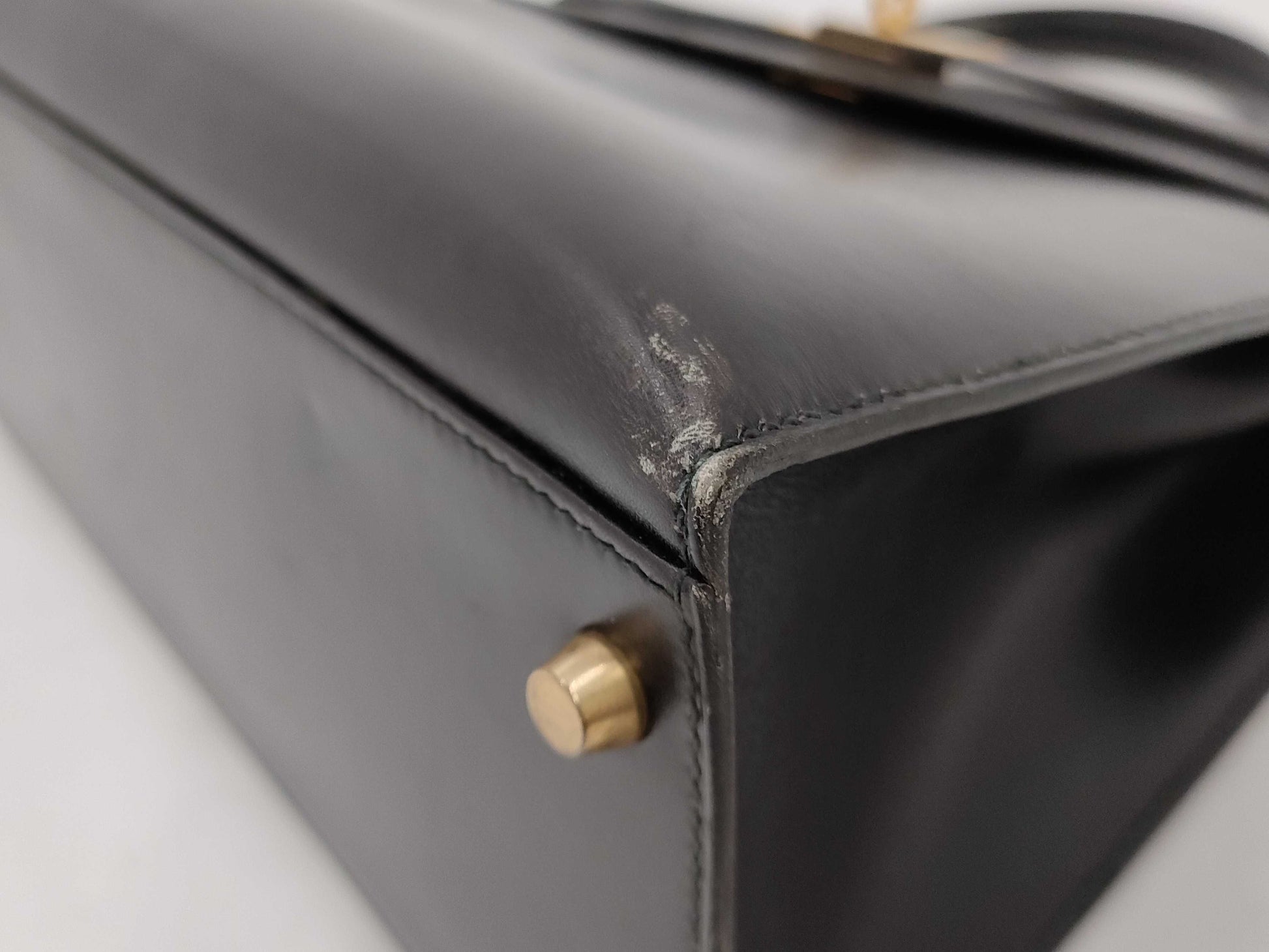 HERMES Hermes Kelly 32 Serie Black Gold Hardware 〇X Handbag