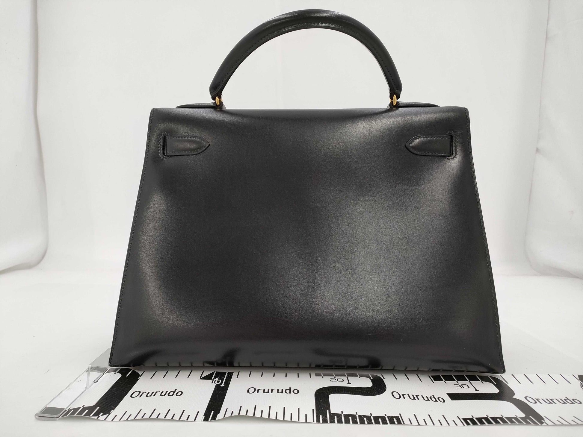 HERMES Hermes Kelly 32 Serie Black Gold Hardware 〇X Handbag