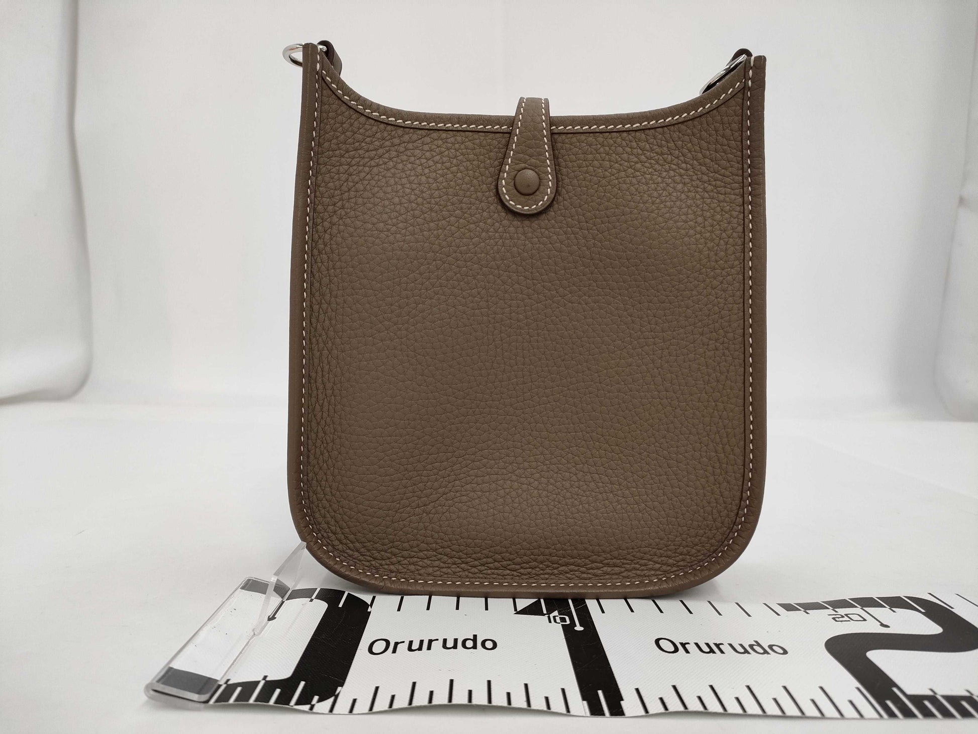 HERMES Evelyn TPM Etoup Silver Fittings K-Engraved Shoulder Bag