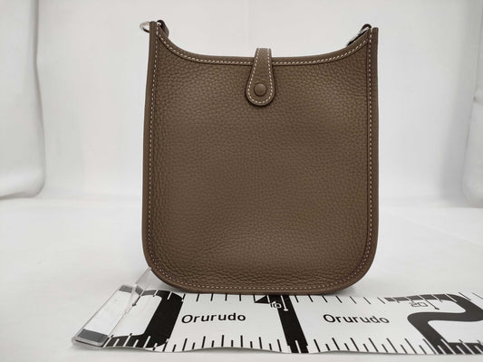 HERMES Evelyn TPM Etoup Silver Fittings K-Engraved Shoulder Bag