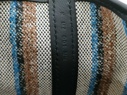 HERMES Picotan Rock PM Toile Ash x Swift Multicolor Black x Ecru x Fauve x Blue Zanzibar K Engraved Handbag