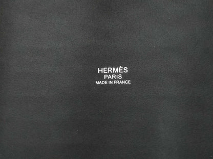 HERMES Picotan Rock PM Toile Ash x Swift Multicolor Black x Ecru x Fauve x Blue Zanzibar K Engraved Handbag