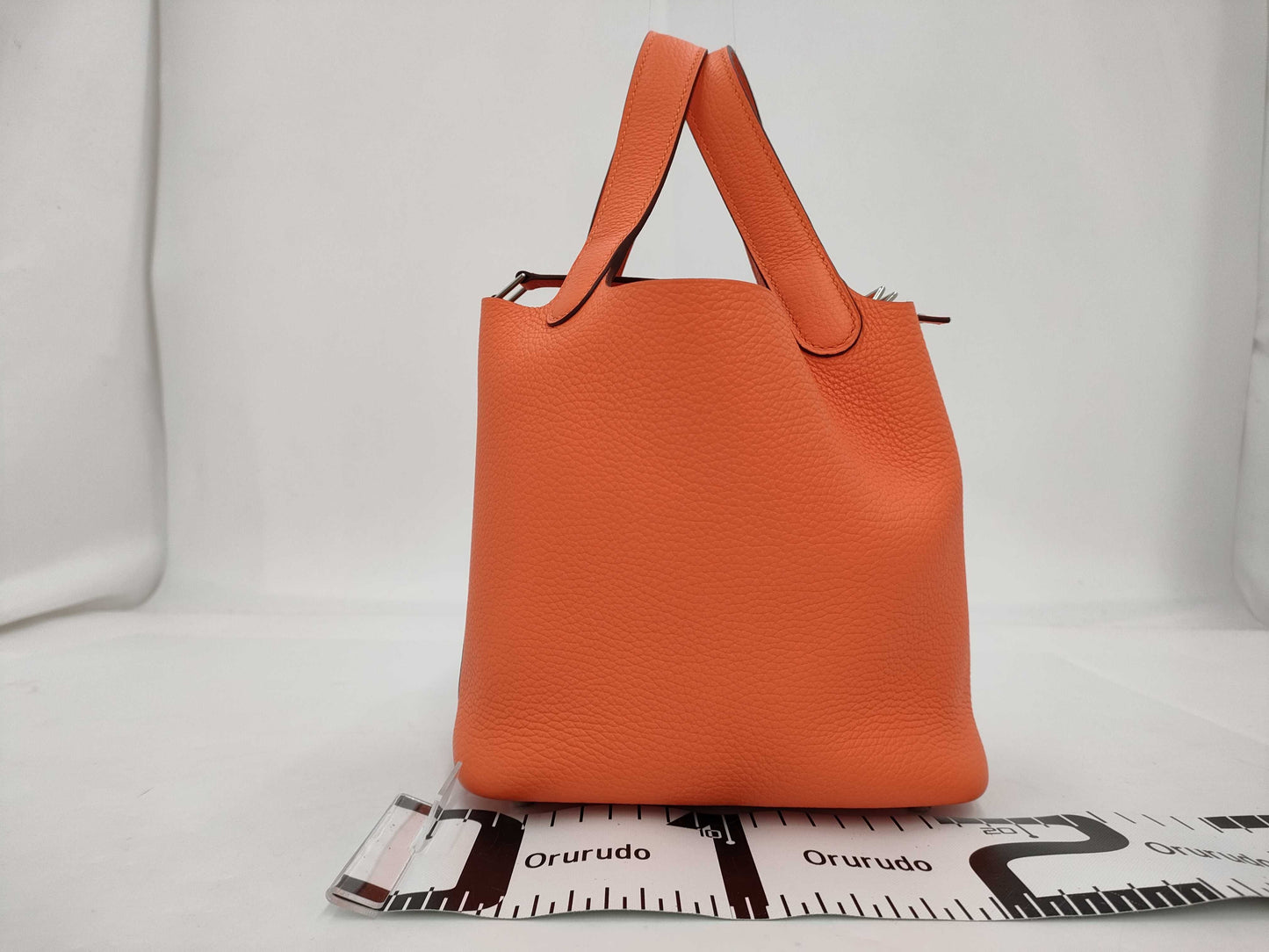 HERMES Picotin Lock PM Trion Orange Minian Silver Fittings B-Engraved Handbag