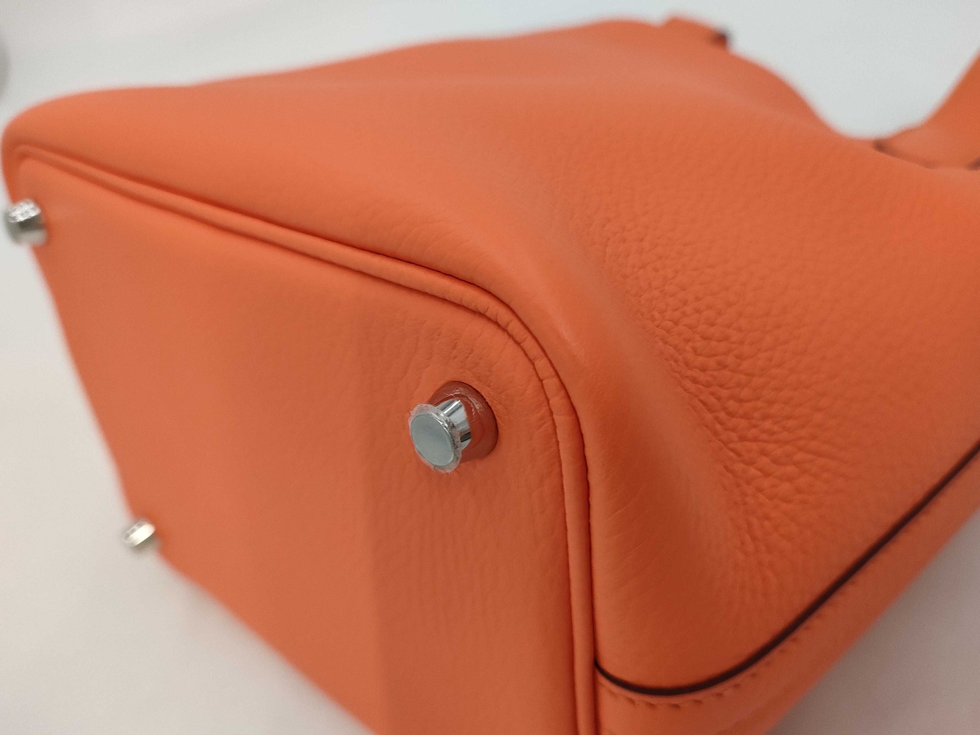 HERMES Picotin Lock PM Trion Orange Minian Silver Fittings B-Engraved Handbag